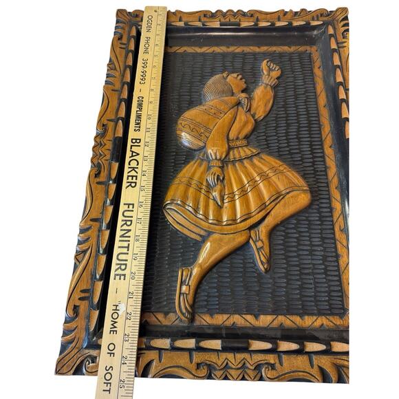 Vintage Relief Wood Carved Gallery Wall Art Picture Panel Social Justice Freedom - Picture 2 of 5